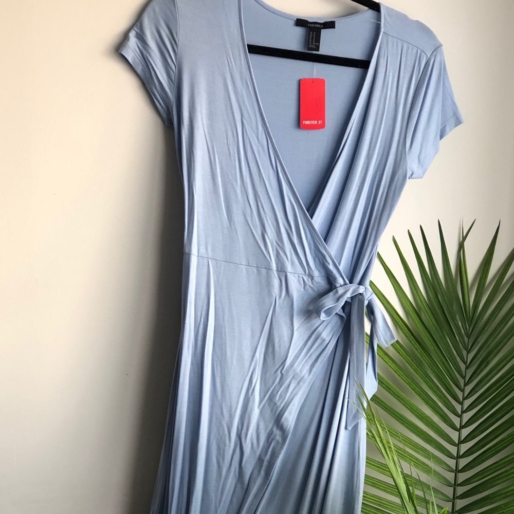 Forever 21 Ice Blue Wrap Dress BRAND NEW WITH TAGS